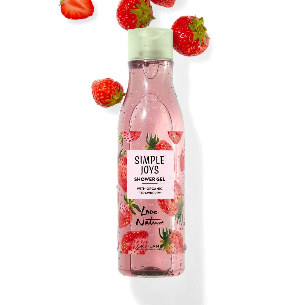 Simple Joys Shower Gel with Organic Strawberry Love Nature
