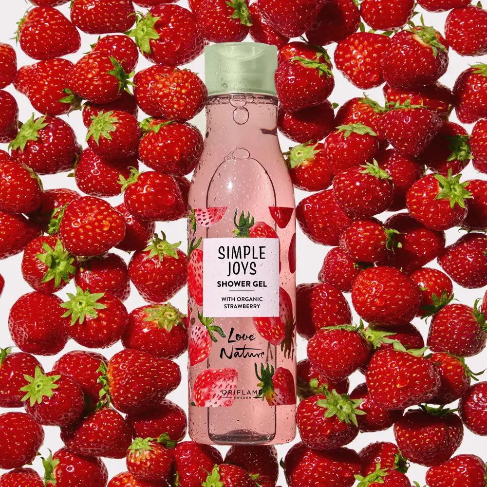 Simple Joys Shower Gel with Organic Strawberry Love Nature